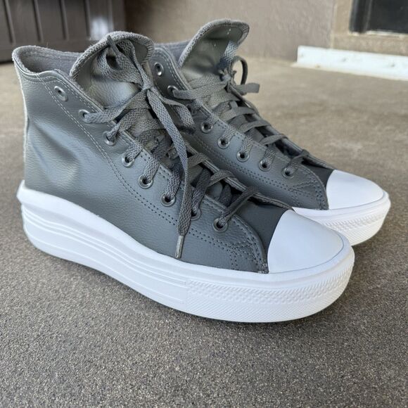 Women's Converse CTAS Move Iron Grey/White High Top Sneakers Size 10 A01344C - Picture 7 of 9